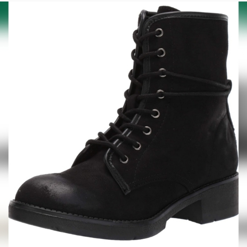 Rock & Candy by Zigi Hurley Faux Suede Ankle Lace-up Boots Black 7 - Picture 1 of 9